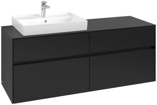 VILLEROY BOCH Toaletní skříňka Collaro, 4 výsuvy, 1400 x 548 x 500 mm, Volcano Black / Volcano Black #C08500VL