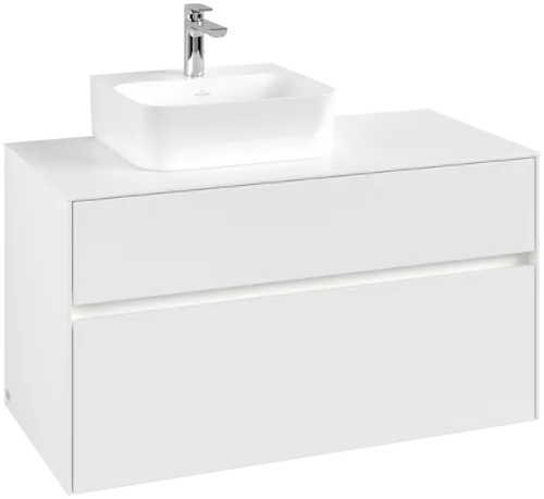 VILLEROY BOCH Collaro toaletní skříňka, s osvětlením, 2 výsuvy, 1000 x 548 x 500 mm, bílá matná / bílá matná #C095B0MS