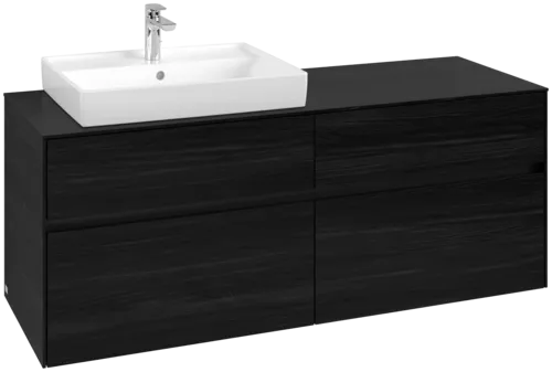 VILLEROY BOCH Toaletní skříňka Collaro, s osvětlením, 4 výsuvy, 1400 x 548 x 500 mm, černý dub / černý dub #C085B0AB