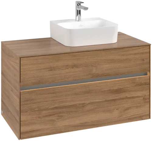 VILLEROY BOCH Toaletní skříňka Collaro, s osvětlením, 2 výsuvy, 1000 x 548 x 500 mm, dub Kansas / dub Kansas #C096B0RH