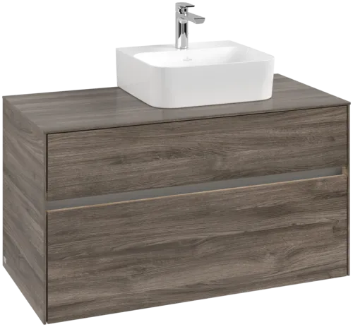 VILLEROY BOCH Toaletní skříňka Collaro, s osvětlením, 2 výsuvy, 1000 x 548 x 500 mm, Kamenný dub / Kamenný dub #C096B0RK