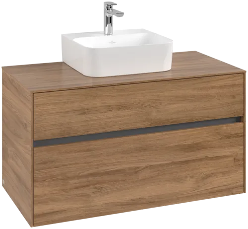VILLEROY BOCH Toaletní skříňka Collaro, 2 výsuvy, 1000 x 548 x 500 mm, dub Kansas / dub Kansas #C09400RH