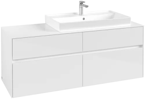VILLEROY BOCH Toaletní skříňka Collaro, 4 výsuvy, 1400 x 548 x 500 mm, lesklá bílá / lesklá bílá #C09000DH