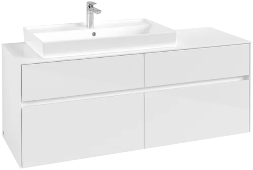 VILLEROY BOCH Toaletní skříňka Collaro, 4 výsuvy, 1400 x 548 x 500 mm, lesklá bílá / lesklá bílá #C08900DH