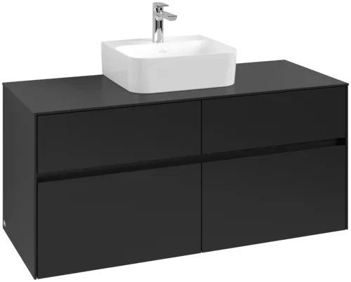 VILLEROY BOCH Toaletní skříňka Collaro, s osvětlením, 4 výsuvy, 1200 x 548 x 500 mm, Volcano Black / Volcano Black #C097B0VL