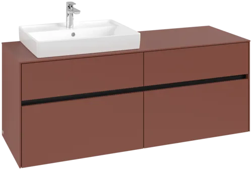 VILLEROY BOCH Toaletní skříňka Collaro, s osvětlením, 4 výsuvy, 1400 x 548 x 500 mm, Vínově červená / Vínově červená #C085B0AH