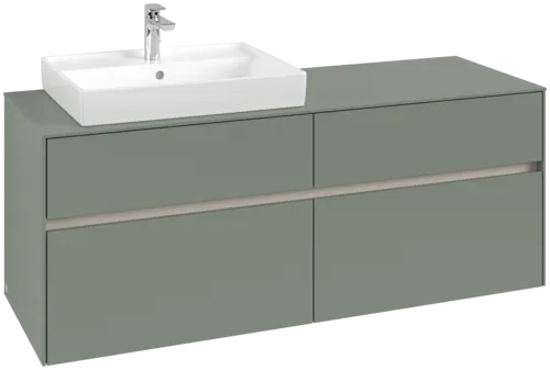 VILLEROY BOCH Toaletní skříňka Collaro, s osvětlením, 4 výsuvy, 1400 x 548 x 500 mm, Soft Green / Soft Green #C085B0AF
