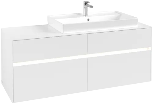 VILLEROY BOCH Toaletní skříňka Collaro, s osvětlením, 4 výsuvy, 1400 x 548 x 500 mm, bílá matná / bílá matná #C090B0MS