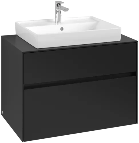 VILLEROY BOCH Toaletní skříňka Collaro, 2 výsuvy, 800 x 548 x 500 mm, Volcano Black / Volcano Black #C08000VL