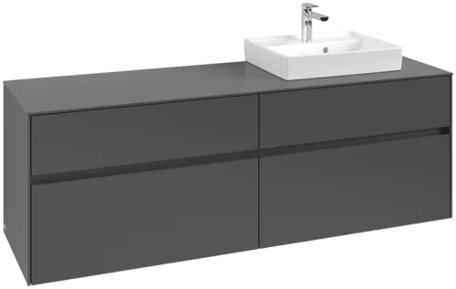 VILLEROY BOCH Toaletní skříňka Collaro, 4 výsuvy, 1600 x 548 x 500 mm, grafitová / grafitová #C07900VR