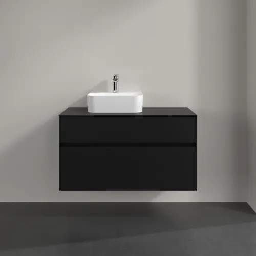 VILLEROY BOCH Collaro toaletní skříňka, 2 výsuvy, 1000 x 548 x 500 mm, Volcano Black / Volcano Black #C09500VL, obrázek 3