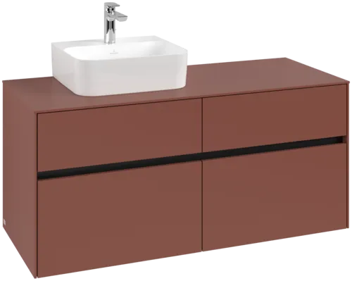 VILLEROY BOCH Toaletní skříňka Collaro, 4 výsuvy, 1200 x 548 x 500 mm, Vínově červená / Vínově červená #C09800AH