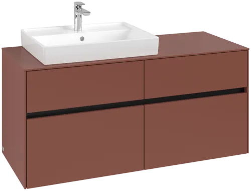 VILLEROY BOCH Toaletní skříňka Collaro, 4 výsuvy, 1200 x 548 x 500 mm, Vínově červená / Vínově červená #C08200AH