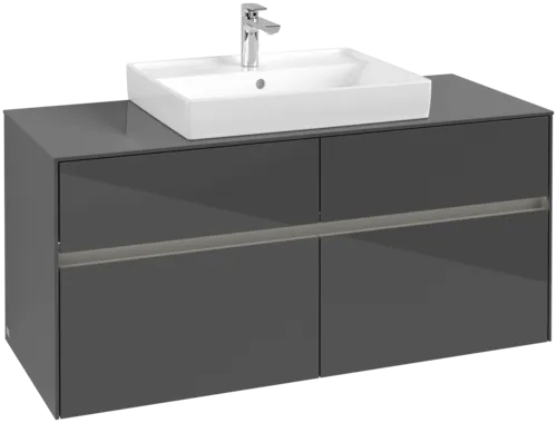 VILLEROY BOCH Collaro toaletní skříňka, s osvětlením, 4 výsuvy, 1200 x 548 x 500 mm, lesklá šedá / lesklá šedá #C081B0FP