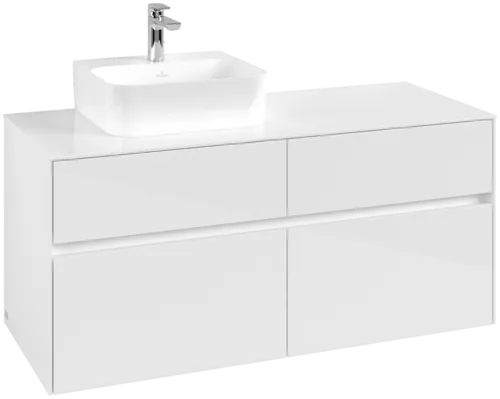 VILLEROY BOCH Toaletní skříňka Collaro, 4 výsuvy, 1200 x 548 x 500 mm, lesklá bílá / lesklá bílá #C09800DH
