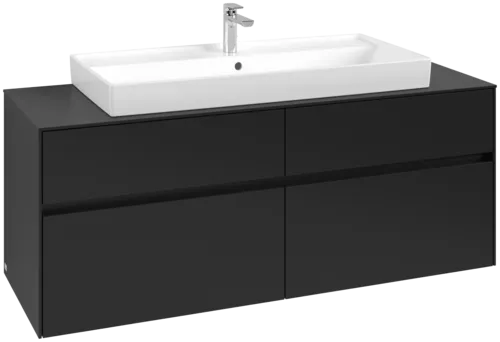 VILLEROY BOCH Toaletní skříňka Collaro, 4 výsuvy, 1400 x 548 x 500 mm, Volcano Black / Volcano Black #C09200VL