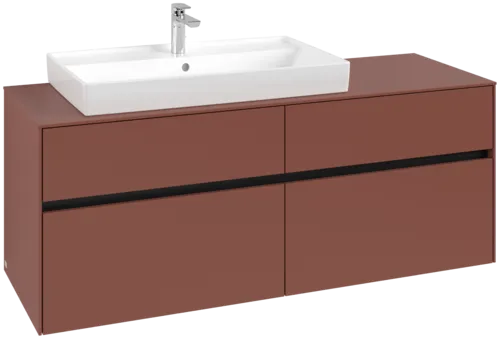 VILLEROY BOCH Toaletní skříňka Collaro, 4 výsuvy, 1400 x 548 x 500 mm, Vínově červená / Vínově červená #C08900AH