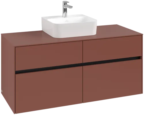 VILLEROY BOCH Toaletní skříňka Collaro, 4 výsuvy, 1200 x 548 x 500 mm, Vínově červená / Vínově červená #C09700AH