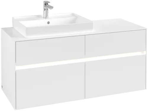VILLEROY BOCH Collaro toaletní skříňka, s osvětlením, 4 výsuvy, 1200 x 548 x 500 mm, bílá matná / bílá matná #C082B0MS