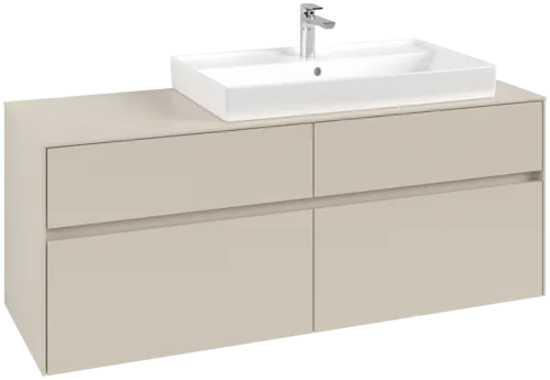VILLEROY BOCH Toaletní skříňka Collaro, s osvětlením, 4 výsuvy, 1400 x 548 x 500 mm, Cashmere Grey / Cashmere Grey #C090B0VN