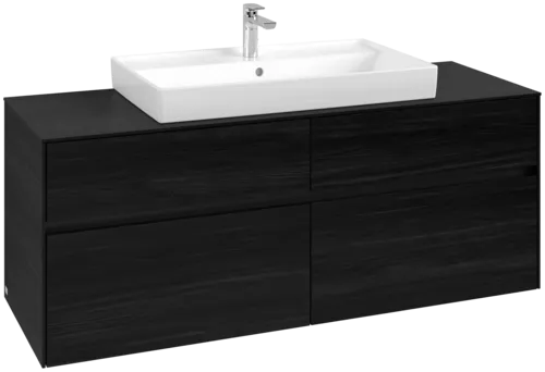 VILLEROY BOCH Toaletní skříňka Collaro, s osvětlením, 4 výsuvy, 1400 x 548 x 500 mm, černý dub / černý dub #C088B0AB