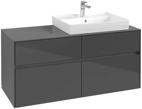 VILLEROY BOCH Collaro toaletní skříňka, 4 výsuvy, 1200 x 548 x 500 mm, lesklá šedá / lesklá šedá #C08300FP