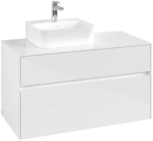 VILLEROY BOCH Collaro toaletní skříňka, s osvětlením, 2 výsuvy, 1000 x 548 x 500 mm, lesklá bílá / lesklá bílá #C095B0DH