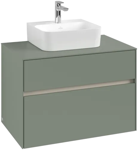 VILLEROY BOCH Toaletní skříňka Collaro, s osvětlením, 2 výsuvy, 800 x 548 x 500 mm, Soft Green / Soft Green #C093B0AF