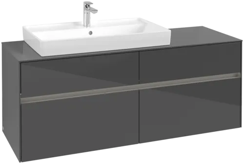 VILLEROY BOCH Toaletní skříňka Collaro, s osvětlením, 4 výsuvy, 1400 x 548 x 500 mm, lesklá šedá / lesklá šedá #C089B0FP