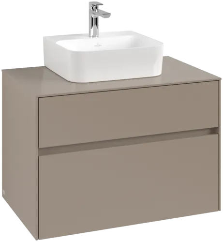 VILLEROY BOCH Toaletní skříňka Collaro, 2 výsuvy, 800 x 548 x 500 mm, taupe / taupe #C09300VM