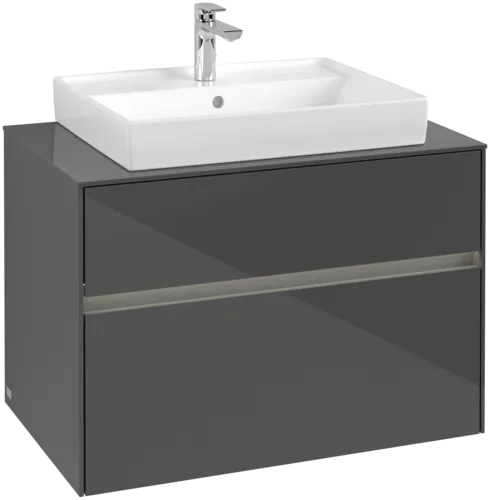 VILLEROY BOCH Toaletní skříňka Collaro, s osvětlením, 2 výsuvy, 800 x 548 x 500 mm, lesklá šedá / lesklá šedá #C080B0FP