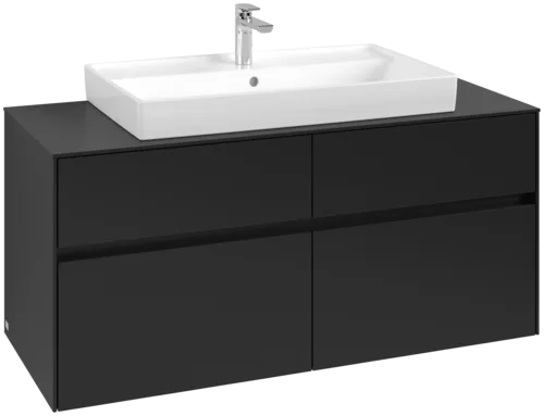 VILLEROY BOCH Toaletní skříňka Collaro, 4 výsuvy, 1200 x 548 x 500 mm, Volcano Black / Volcano Black #C08700VL