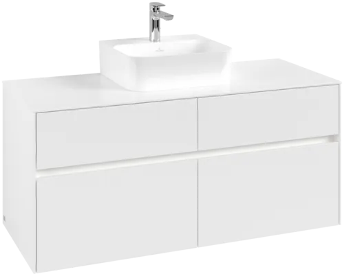 VILLEROY BOCH Collaro toaletní skříňka, s osvětlením, 4 výsuvy, 1200 x 548 x 500 mm, bílá matná / bílá matná #C097B0MS
