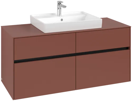 VILLEROY BOCH Toaletní skříňka Collaro, 4 výsuvy, 1200 x 548 x 500 mm, Vínově červená / Vínově červená #C08100AH