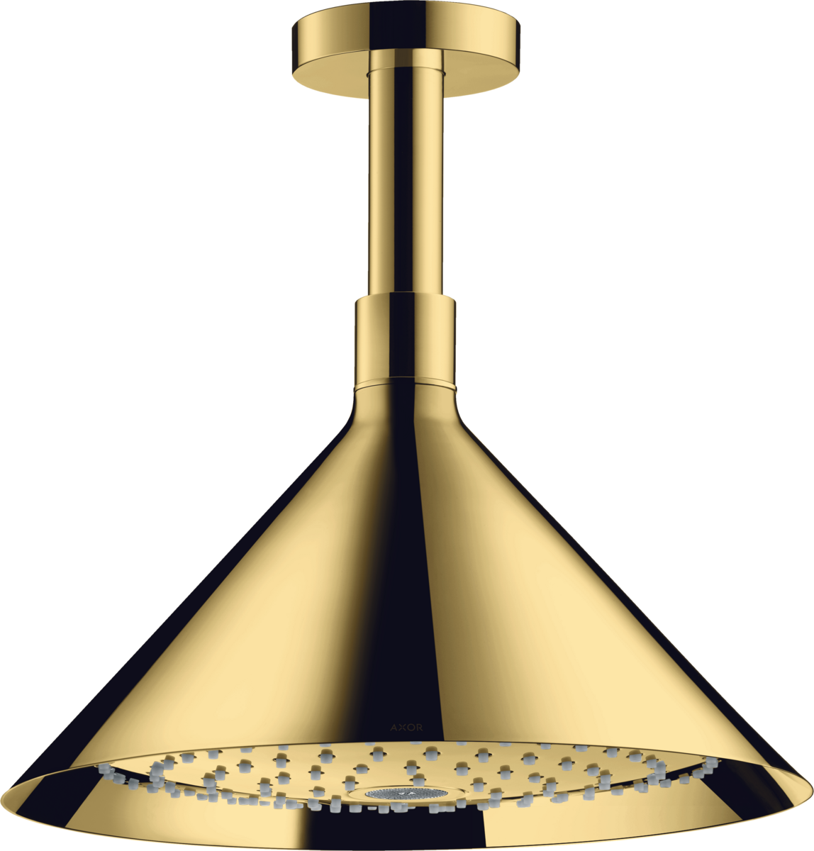 HANSGROHE Sprchy AXOR/Přední horní sprcha 240 2jet se stropním připojením #26022990 - Polished Gold Optic