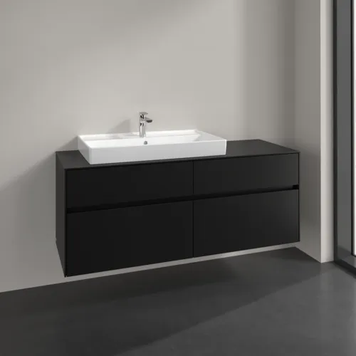 VILLEROY BOCH Toaletní skříňka Collaro, 4 výsuvy, 1400 x 548 x 500 mm, Volcano Black / Volcano Black #C08900VL, obrázek 2