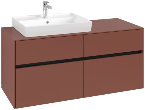 VILLEROY BOCH Toaletní skříňka Collaro, s osvětlením, 4 výsuvy, 1200 x 548 x 500 mm, Vínově červená / Vínově červená #C082B0AH