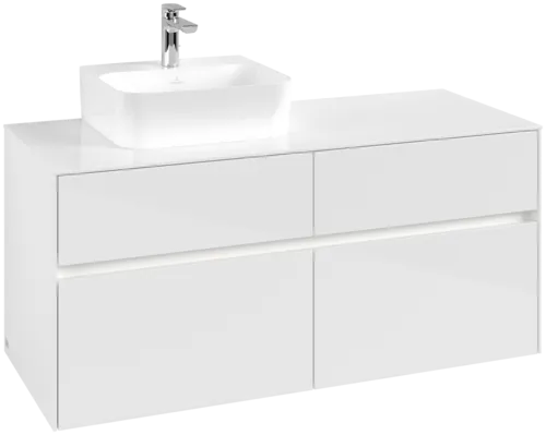 VILLEROY BOCH Collaro toaletní skříňka, s osvětlením, 4 výsuvy, 1200 x 548 x 500 mm, lesklá bílá / lesklá bílá #C098B0DH