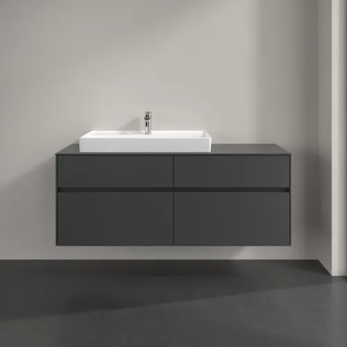 VILLEROY BOCH Toaletní skříňka Collaro, 4 výsuvy, 1400 x 548 x 500 mm, grafitová / grafitová #C08900VR, obrázek 3