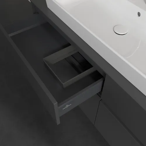VILLEROY BOCH Toaletní skříňka Collaro, 4 výsuvy, 1400 x 548 x 500 mm, grafitová / grafitová #C08900VR, obrázek 7