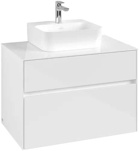 VILLEROY BOCH Toaletní skříňka Collaro, 2 výsuvy, 800 x 548 x 500 mm, lesklá bílá / lesklá bílá #C09300DH
