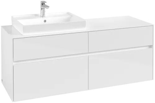 VILLEROY BOCH Toaletní skříňka Collaro, 4 výsuvy, 1400 x 548 x 500 mm, lesklá bílá / lesklá bílá #C08500DH