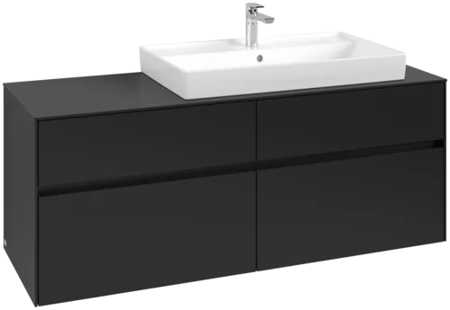 VILLEROY BOCH Toaletní skříňka Collaro, 4 výsuvy, 1400 x 548 x 500 mm, Volcano Black / Volcano Black #C09000VL
