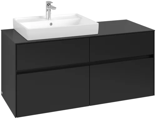 VILLEROY BOCH Toaletní skříňka Collaro, 4 výsuvy, 1200 x 548 x 500 mm, Volcano Black / Volcano Black #C08200VL