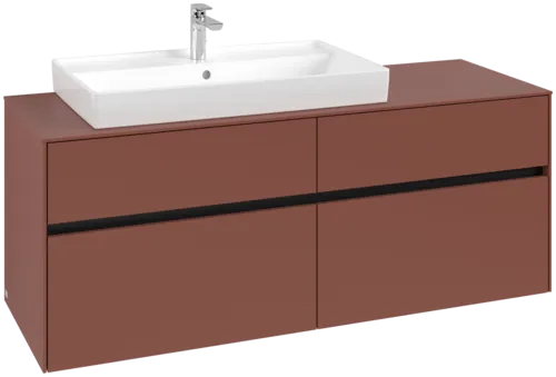 VILLEROY BOCH Toaletní skříňka Collaro, s osvětlením, 4 výsuvy, 1400 x 548 x 500 mm, Vínově červená / Vínově červená #C089B0AH