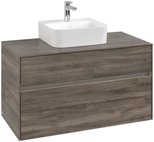VILLEROY BOCH Toaletní skříňka Collaro, s osvětlením, 2 výsuvy, 1000 x 548 x 500 mm, Kamenný dub / Kamenný dub #C094B0RK