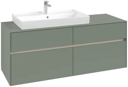 VILLEROY BOCH Toaletní skříňka Collaro, s osvětlením, 4 výsuvy, 1400 x 548 x 500 mm, Soft Green / Soft Green #C089B0AF