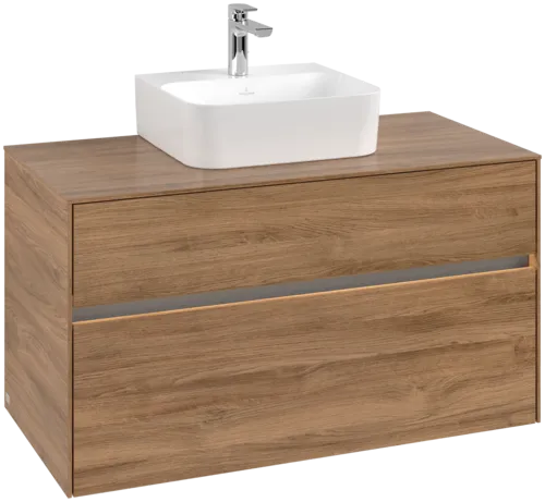 VILLEROY BOCH Toaletní skříňka Collaro, s osvětlením, 2 výsuvy, 1000 x 548 x 500 mm, dub Kansas / dub Kansas #C094B0RH