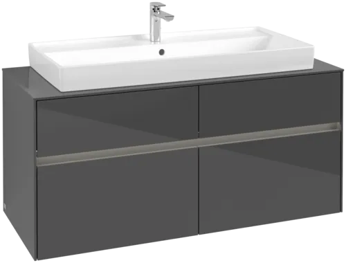 VILLEROY BOCH Collaro toaletní skříňka, s osvětlením, 4 výsuvy, 1200 x 548 x 500 mm, lesklá šedá / lesklá šedá #C091B0FP