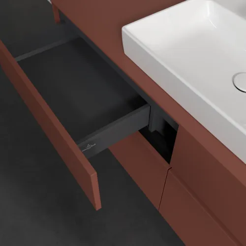 VILLEROY BOCH Toaletní skříňka Collaro, 4 výsuvy, 1400 x 548 x 500 mm, Vínově červená / Vínově červená #C08400AH, obrázek 7